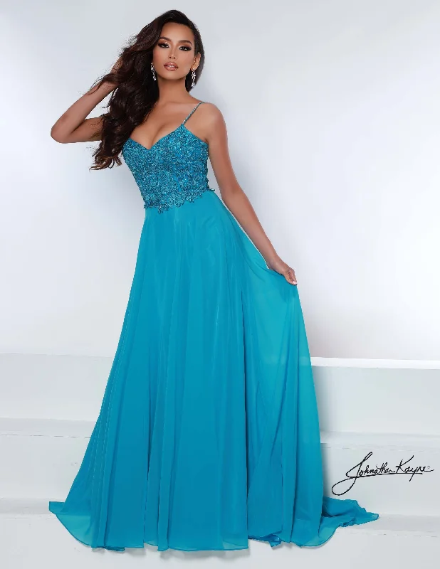 Johnathan Kayne 2447 Size 2 Lace and Chiffon Long Prom Dress All Occasion Evening Gown Lace Dress Vibe