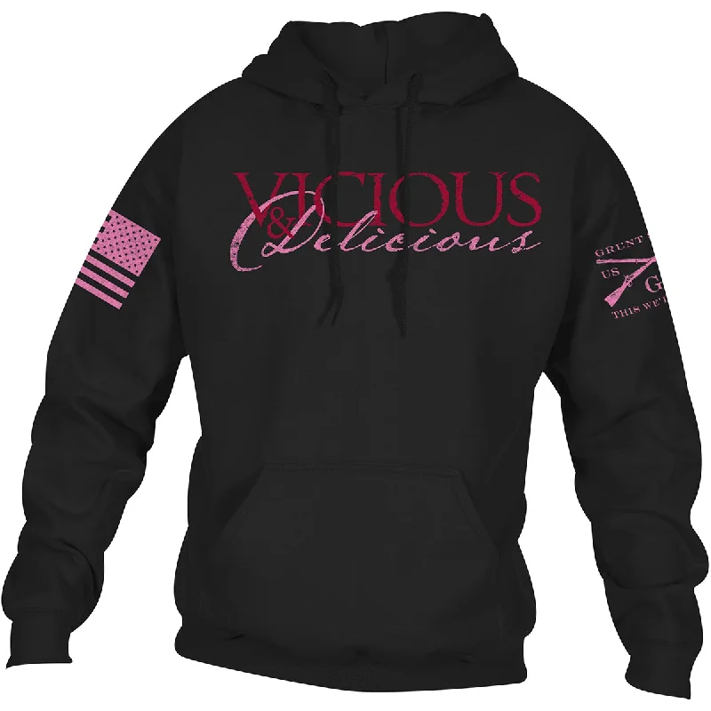 Grunt Style Vicious & Delicious Pullover Hoodie - Black Long Sleeve Hoodie