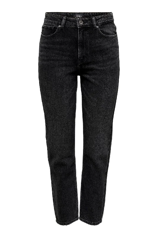 Emily High Waist Jeans - Sort Denim