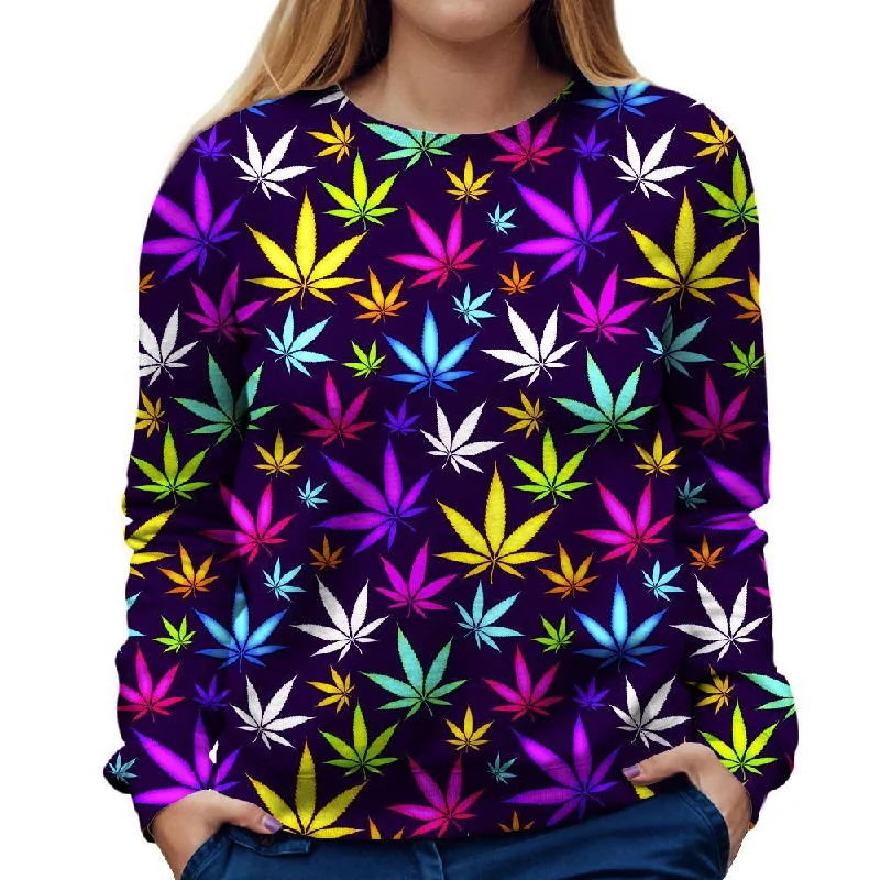 Black Weed Womens Sweatshirt Lightweight Hooded Sweatshirt