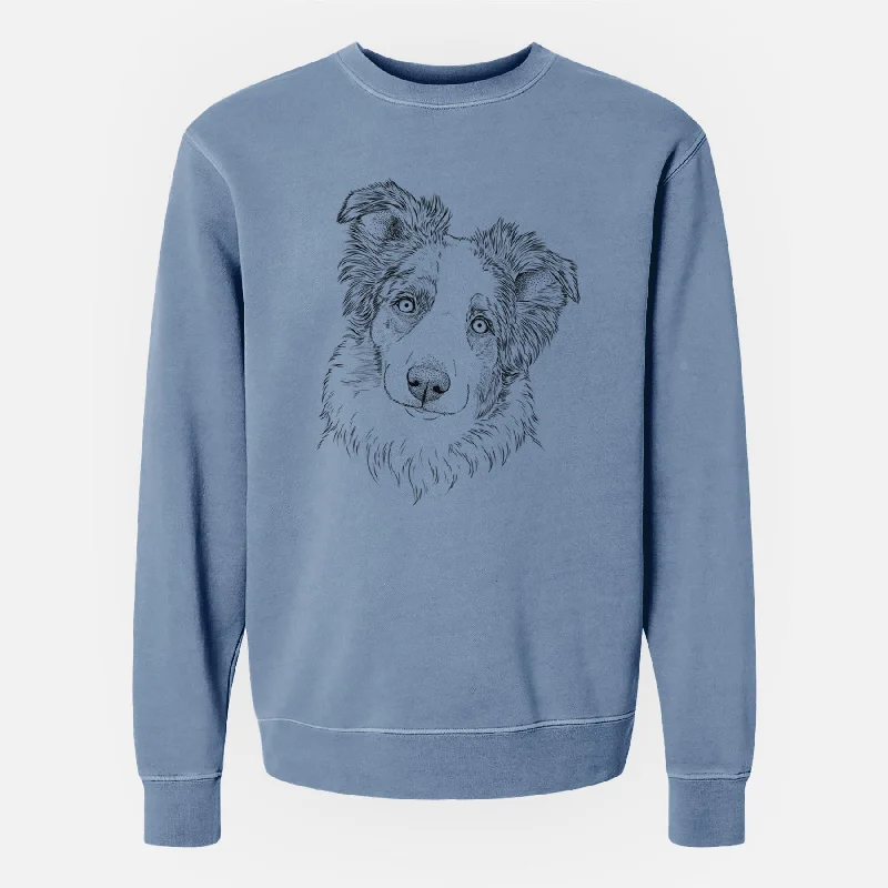 Bare HoneyBee the Miniature Australian Shepherd - Unisex Pigment Dyed Crew Sweatshirt Fashion Hoodie Sweatshirt