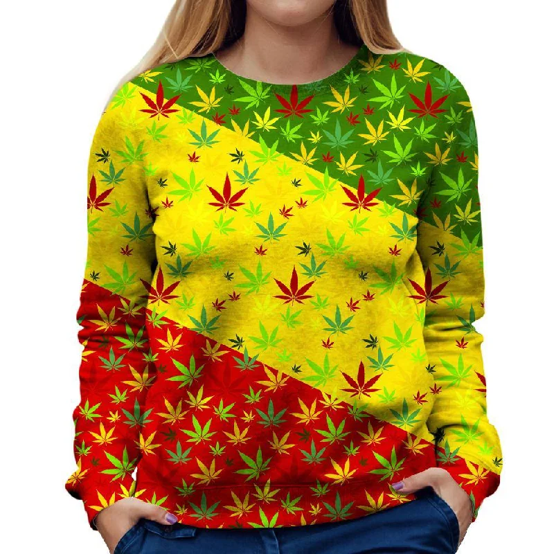 Rasta Weed Womens Sweatshirt Comfy Sweatshirts for Women