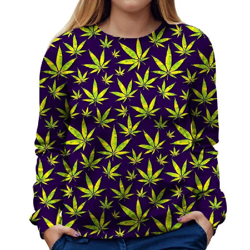 Marijuana Leaves Womens Sweatshirt Cozy Hoodie Pullover