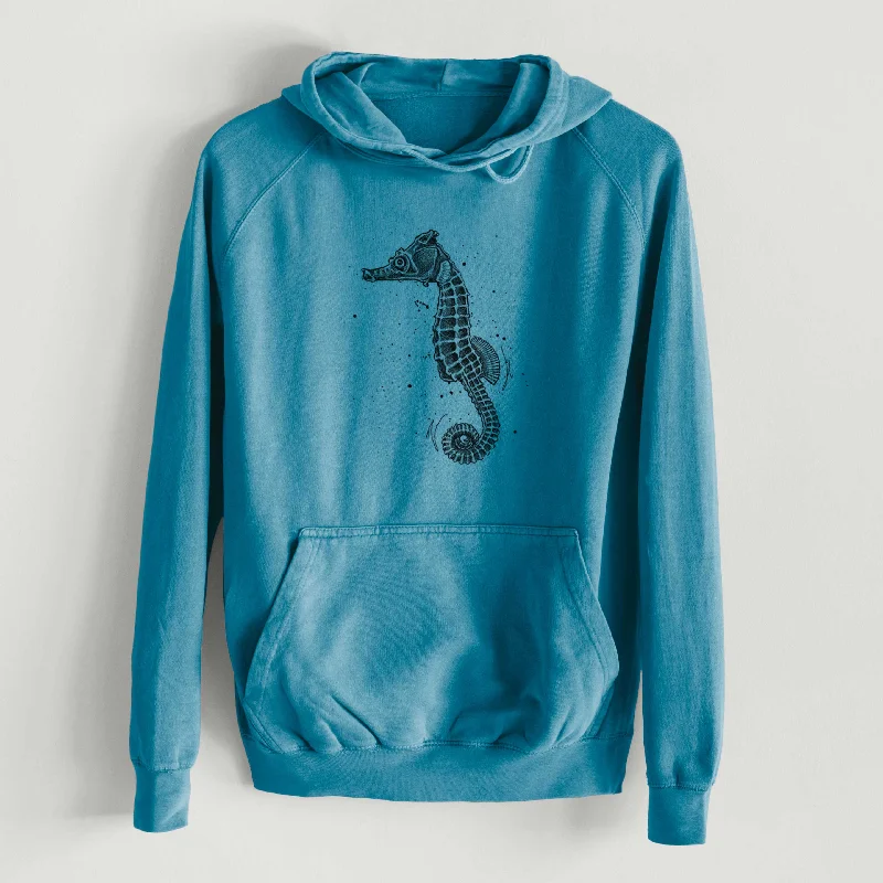 Hippocampus ingens - Pacific Seahorse  - Mid-Weight Unisex Vintage 100% Cotton Hoodie Soft Sweatshirts with Logo