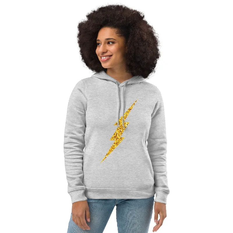 Glitter Bolt Women's Eco Fitted Hoodie Bold Hoodie Sweatshirt