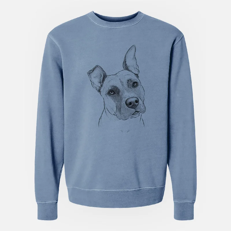 Bare Ivy the Pitbull Mix - Unisex Pigment Dyed Crew Sweatshirt Comfort Hoodie Sweatshirt