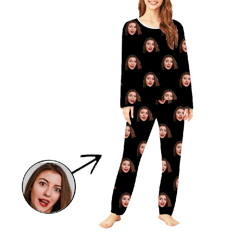 Custom Photo Pajamas For Women I Love My Friend Long Sleeve Matching couple pajama sets