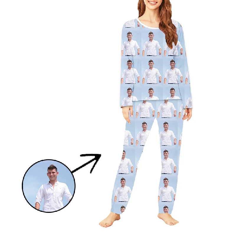 Custom Photo Pajamas For Women Whole Photo Long Sleeve Cute pajama sets