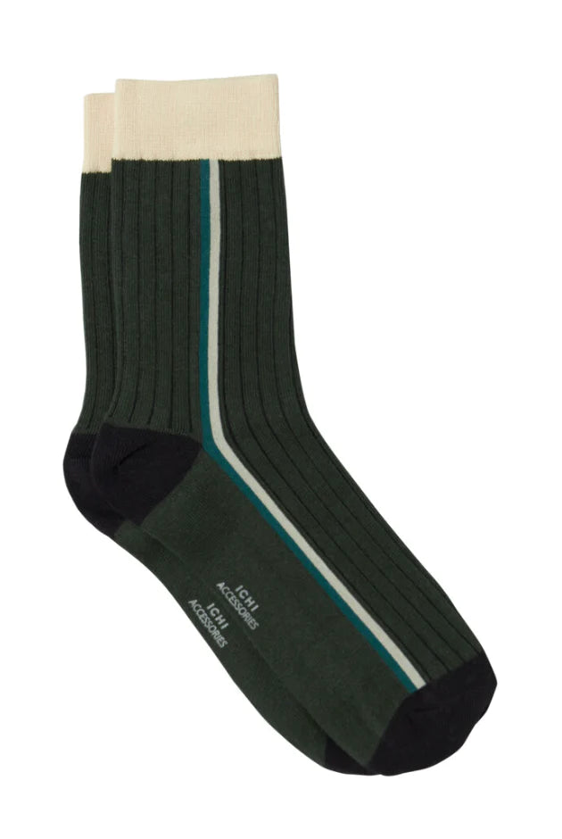 The Abelone Stripe Socks - Dark Green High-end pajama sets