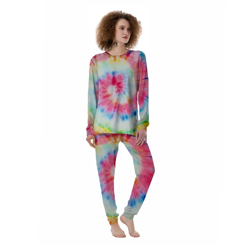 Tie Dye Swirl Print Women's Pajamas Family matching pajama sets