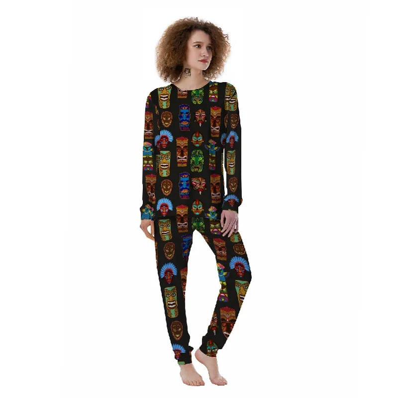 Totem Tiki Print Pattern Women's Pajamas Pajama sets under $50