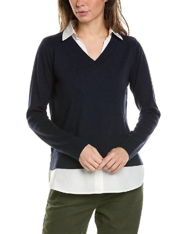 Alashan Cashmere Montage Shirttail Cashmere-Blend Sweater Designer sweaters