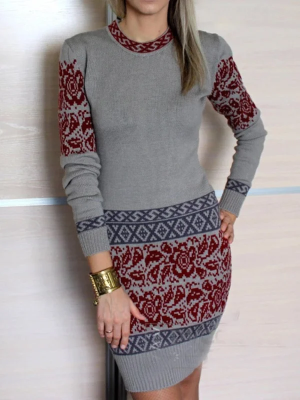 Crew Neck Casual Dresses Mohair sweaters