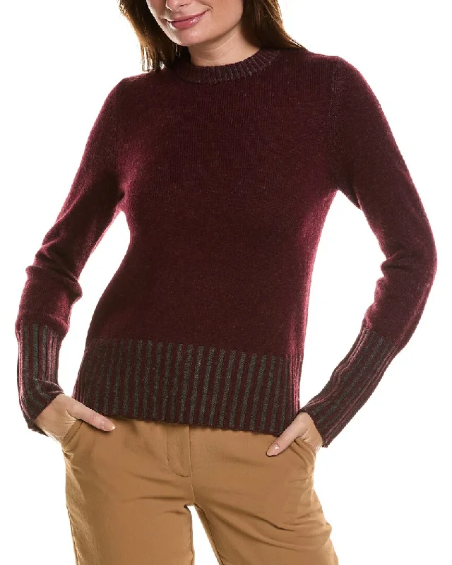 Forte Cashmere Plaited Crewneck Wool & Cashmere-Blend Sweater Minimalist sweaters