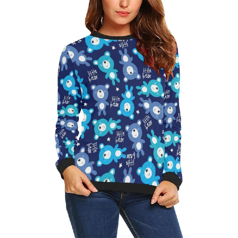 Little Teddy Bear Pattern Print Women Crewneck Sweatshirt Women's fashion sweaters sale