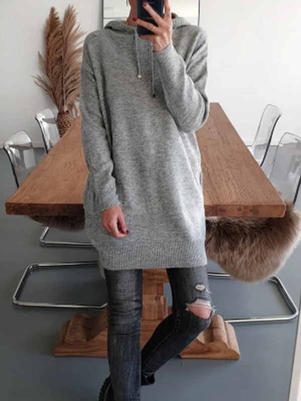 Long Sleeve Solid Casual Hoodie Sweater Must-have sweaters for this season