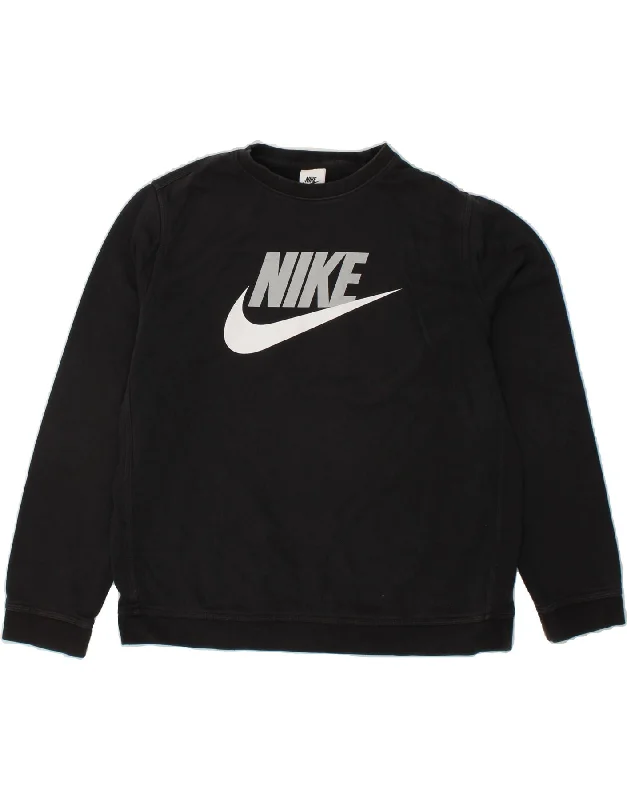 NIKE Womens Graphic Sweatshirt Jumper UK 18 XL Black Cotton Water-resistant sweaters