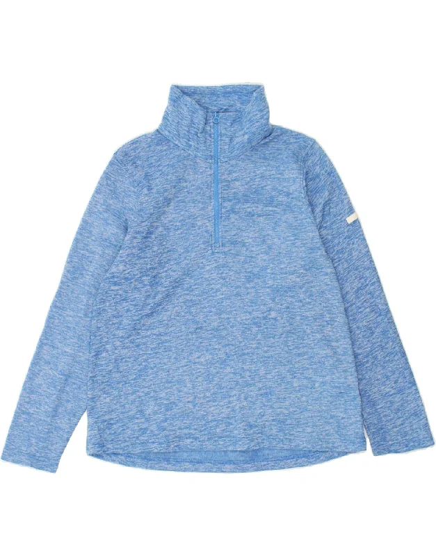 REGATTA Womens Zip Neck Fleece Jumper UK 16 Large Blue Flecked Polyester Cheap sweaters