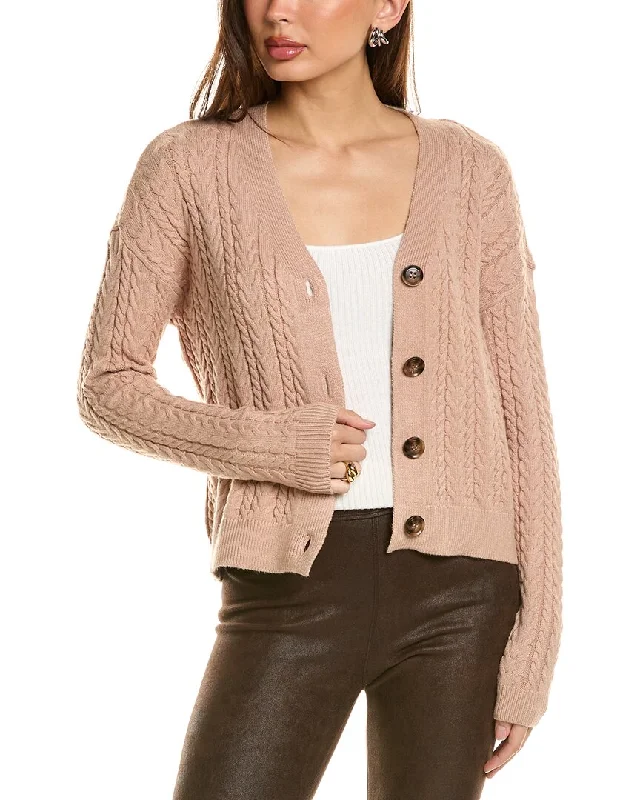 T Tahari Cable Cardigan Travel-friendly sweaters