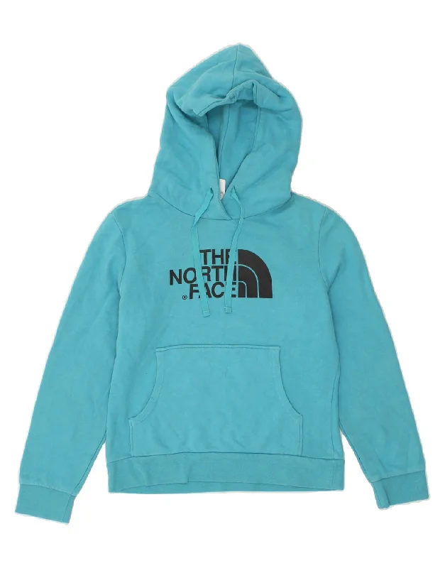 THE NORTH FACE Womens Graphic Hoodie Jumper UK 12 Medium Blue Cotton Vintage sweaters