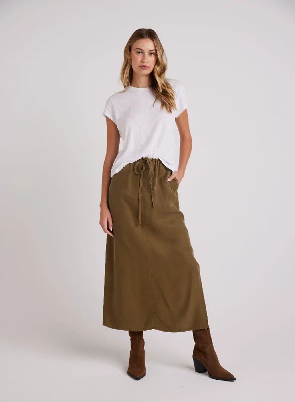 Ana Side Slit Skirt - Basil Green Mermaid unclassified skirts