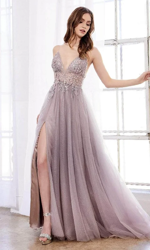 Andrea and Leo - Embellished V Neck Prom Gown A0850 - 1 pc Blush-Mauve In Size 4 Available Bachelorette party dresses