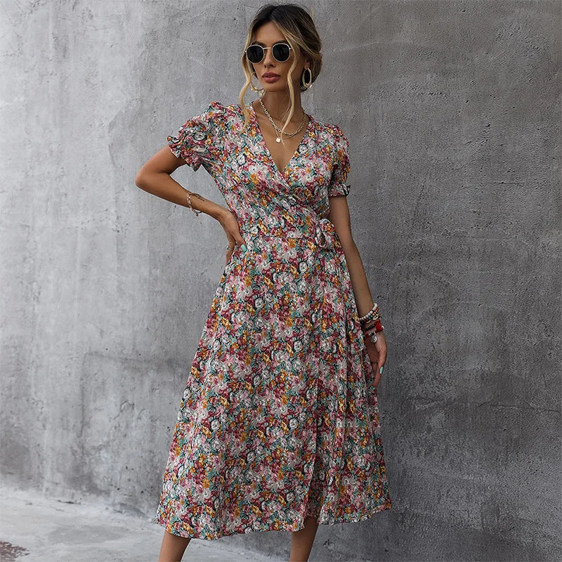 Allover Floral V Neck Dress Best floral dresses for work