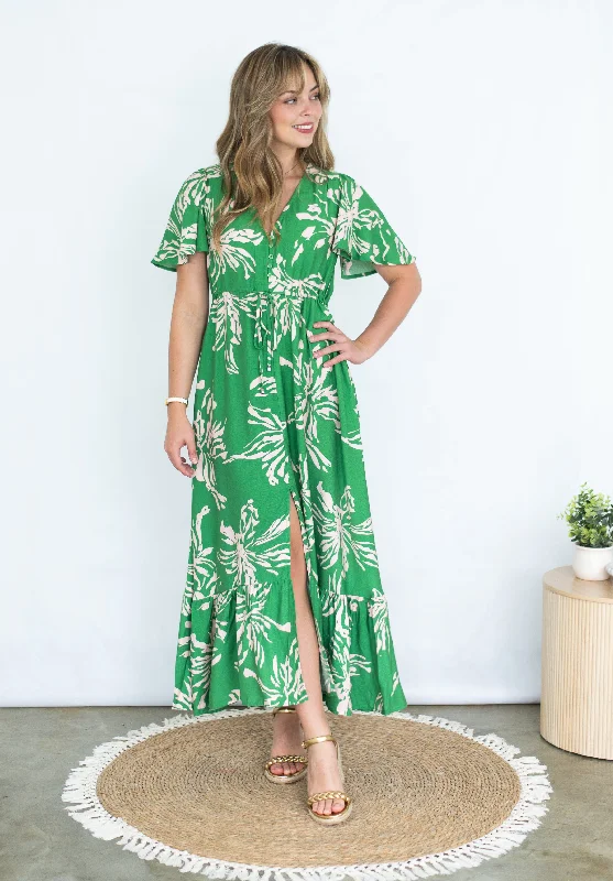 Caitlin Green Floral Dress Vacation floral dresses