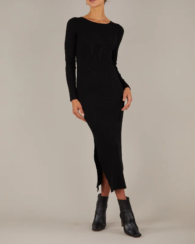 Afina Knit Dress - Black Engagement unclassified dresses