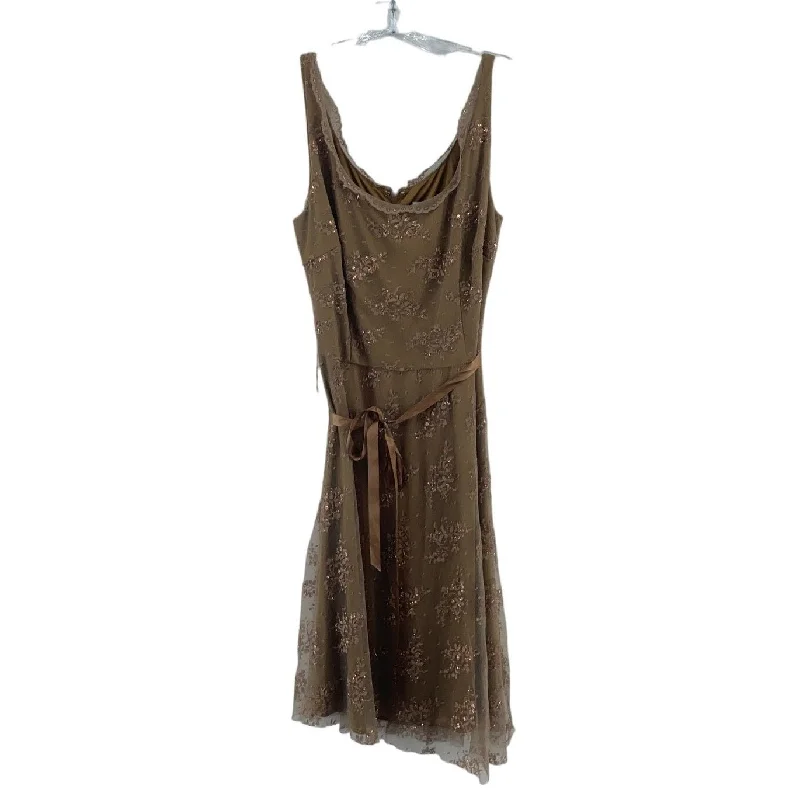 Alexia Admor Gold Embroidered Mesh Sleeveless Waist-Tie Dress Women’s Medium NWT Club unclassified dresses