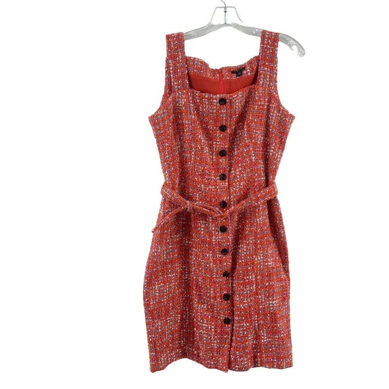 Ann Taylor Orange Tweed Button-Down Sleeveless Shift Dress Women’s 6P Preowned Y2K unclassified dresses