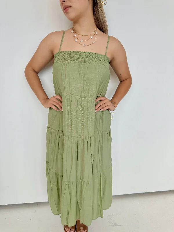 ayleen olive maxi dress Ruffle Maxi Skirt