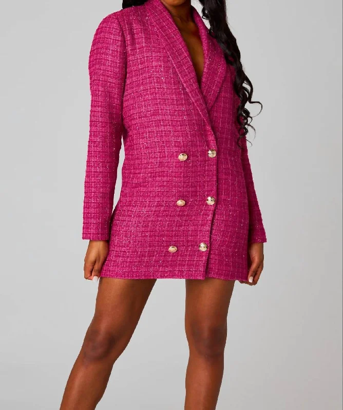 Carey Blazer Dress In Pink Smocked unclassified dresses