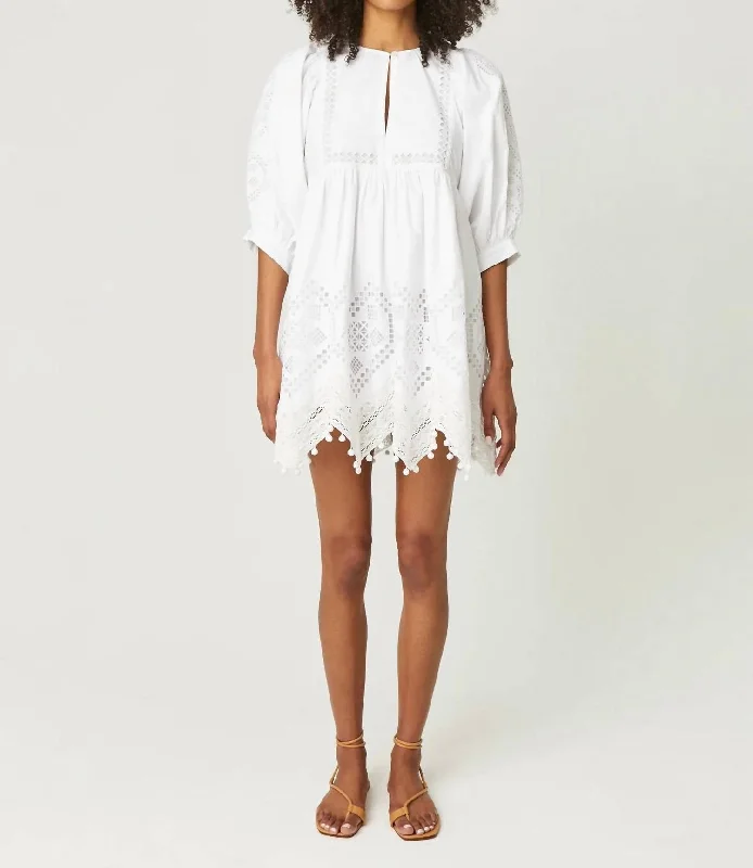 Carla Dress In White Heart Eyelet Lounge unclassified dresses