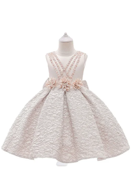 Children Dress Princess Dress Embroidered Sleeveless Bow Princess Dress Little Girl Piano Performance Costume Vacation unclassified dresses