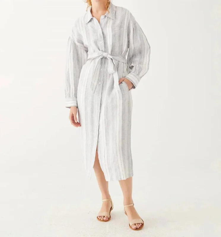 Como Linen Dress In Stripe Linen Street style unclassified dresses