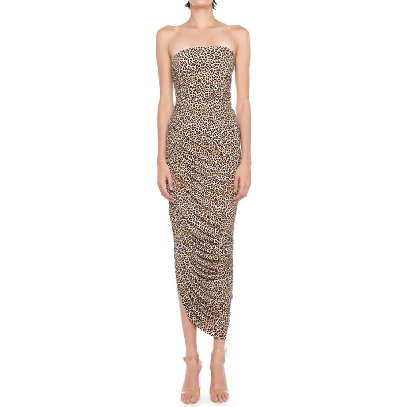 Diana Strapless Gown In Bb Leopard Comfortable unclassified dresses