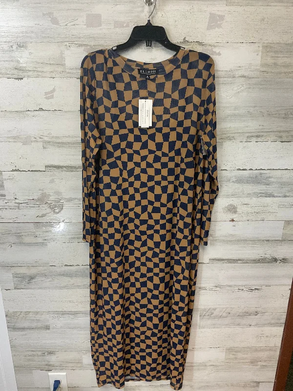 Dress Casual Maxi By Eloquii In Brown, Size: Xxl Soft Ruffled Maxi