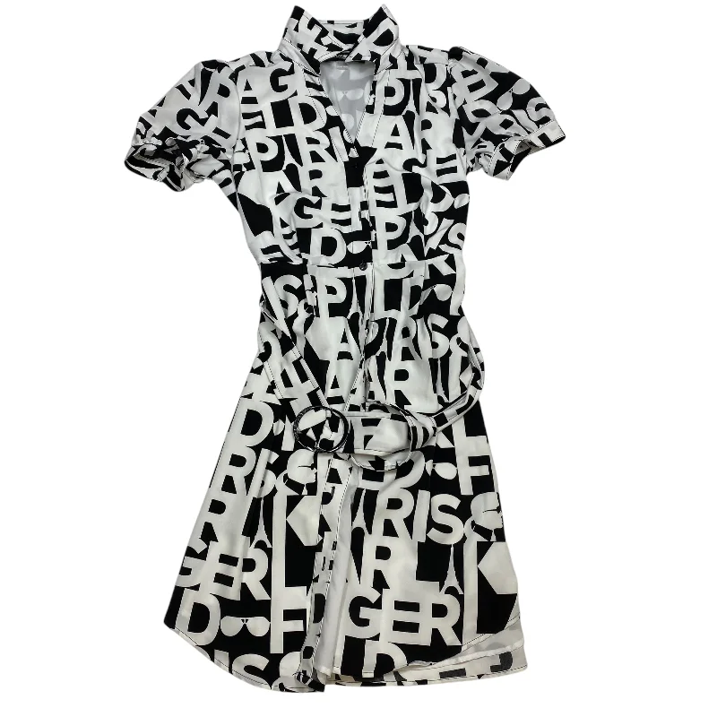 Dress Designer By Karl Lagerfeld In Black & White, Size: M Tiered unclassified dresses