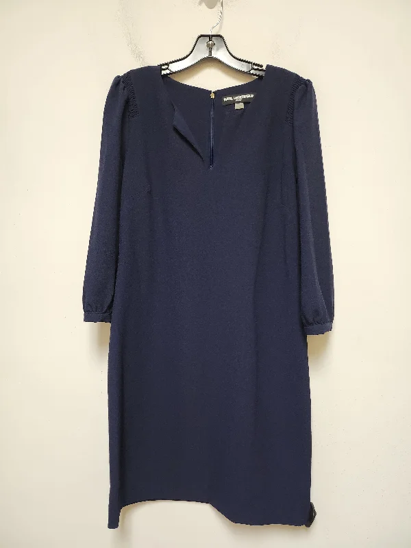 Dress Designer By Karl Lagerfeld In Navy, Size: M Stylish unclassified dresses