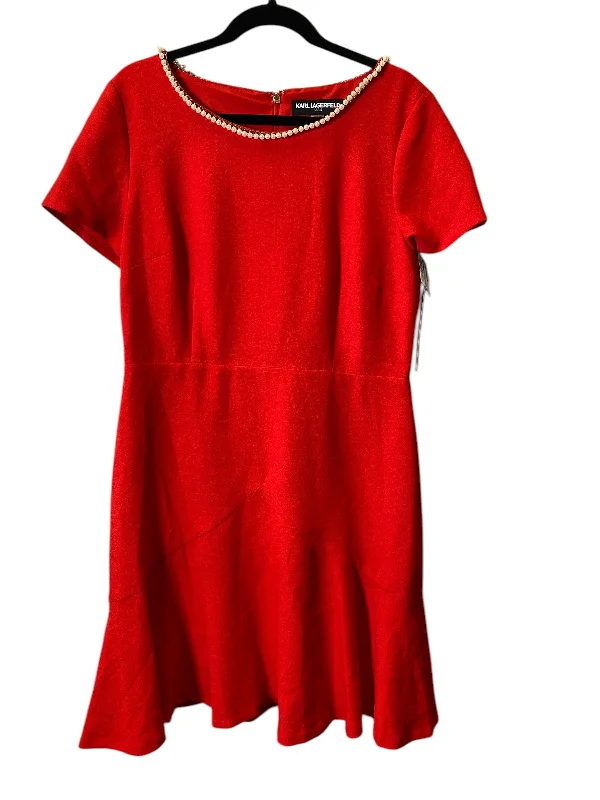 Dress Designer By Karl Lagerfeld In Red, Size: L Cotton unclassified dresses