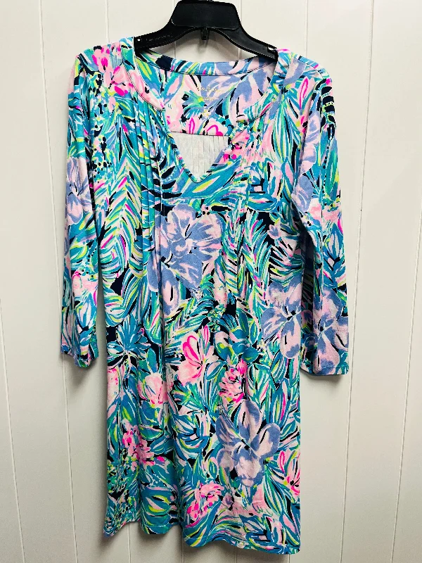 Dress Designer By Lilly Pulitzer In Blue & Purple, Size: S Backless unclassified dresses