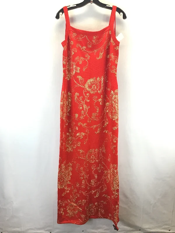 Dress Designer By St. John In Gold & Red, Size: 10 Festival unclassified dresses