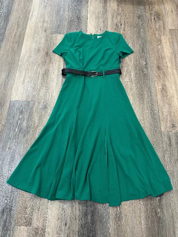 Dress Work By Calvin Klein In Green, Size: 4 Chiffon unclassified dresses