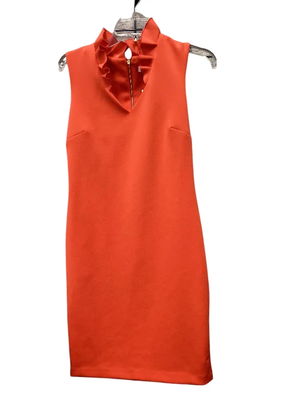 Dress Work By Calvin Klein In Orange, Size: 8 Long sleeve unclassified dresses