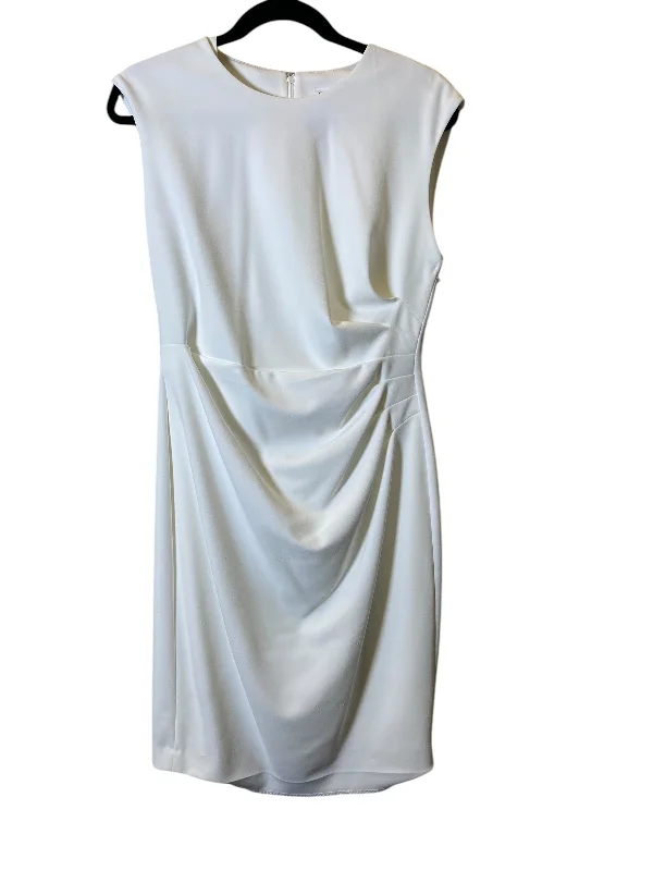 Dress Work By Calvin Klein In White, Size: M Tiered unclassified dresses