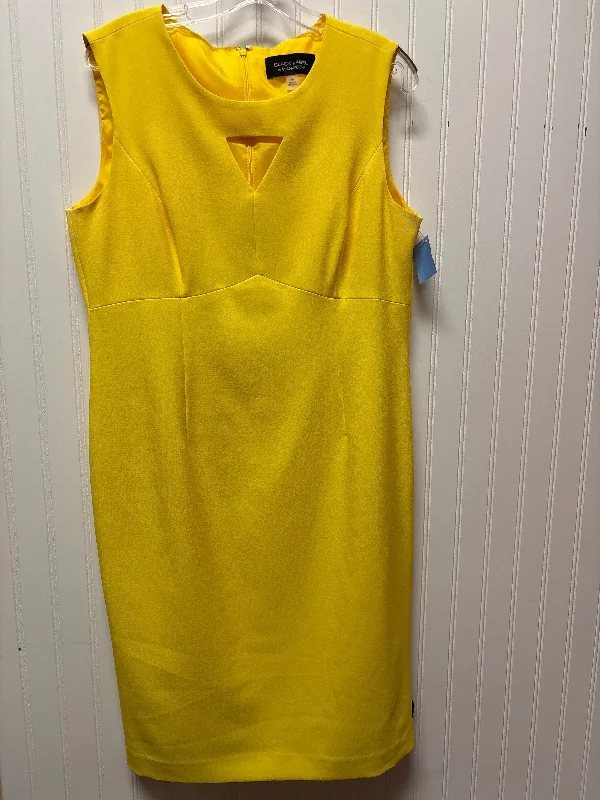 Dress Work By Evan-picone In Yellow, Size: L Bodycon unclassified dresses