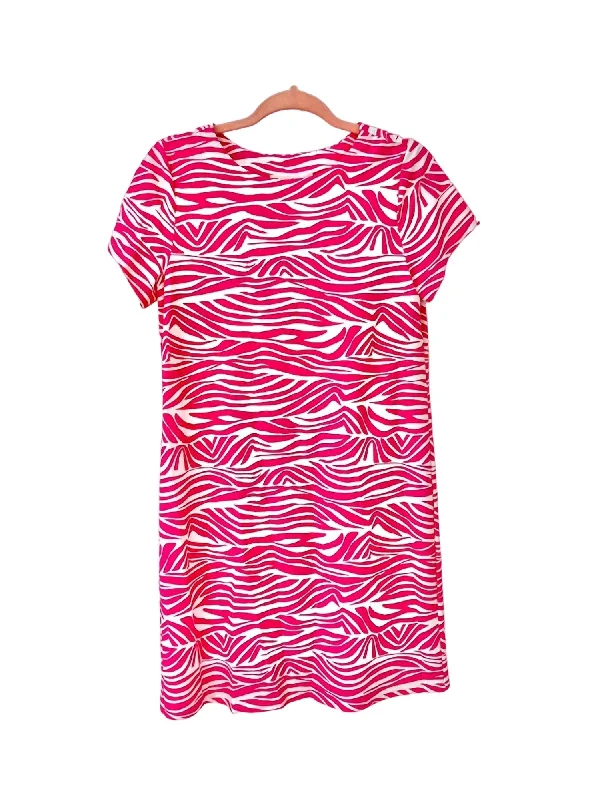 Ella Dress In Zebra Hot Pink Mesh unclassified dresses