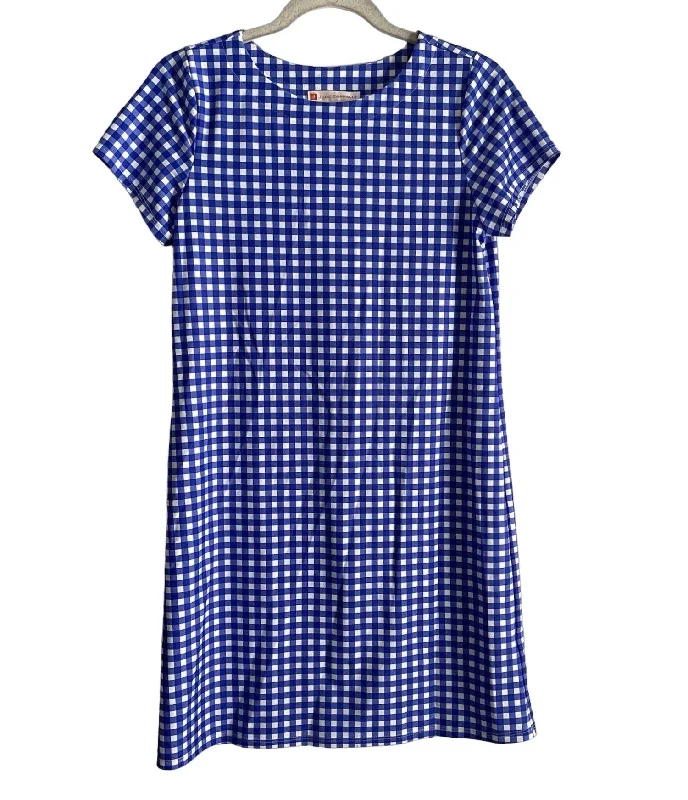 Ella Gingham Dress In Navy Monochrome unclassified dresses