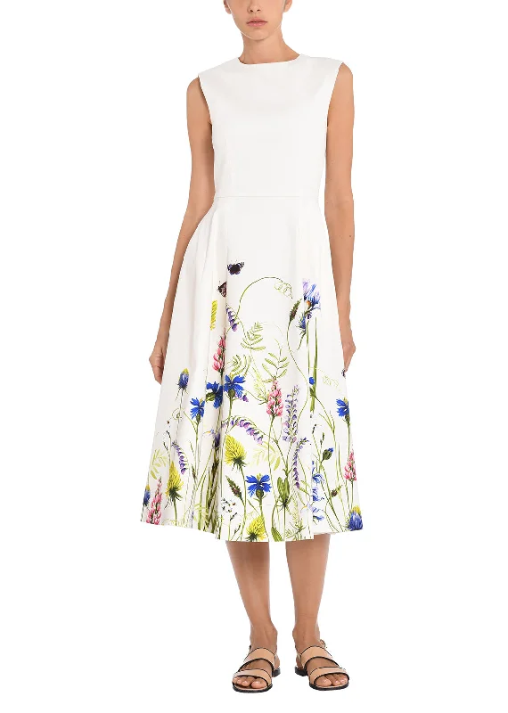 Eloise Dress In Printed Cotton Twill Sleeveless unclassified dresses